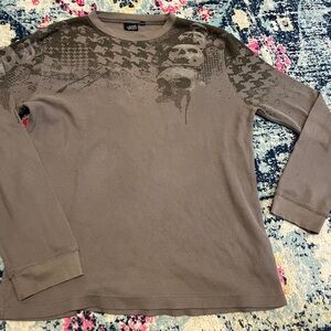 Vans Gray Waffle Knit Long Sleeve Shirt